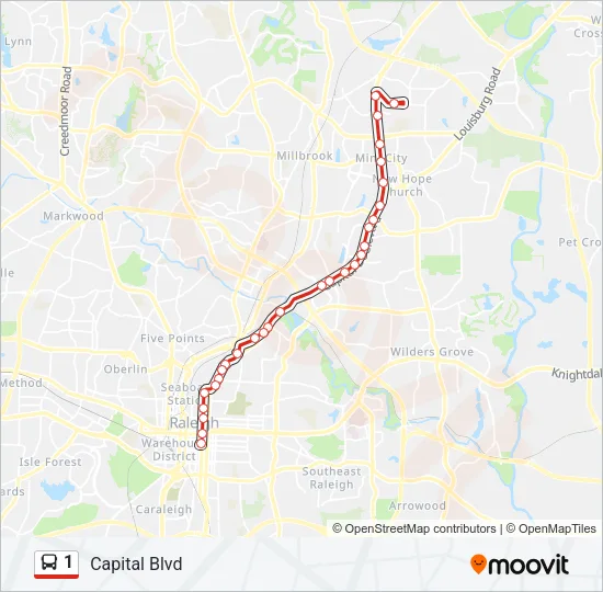 1 Bus Line Map