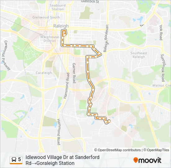 5 Bus Line Map