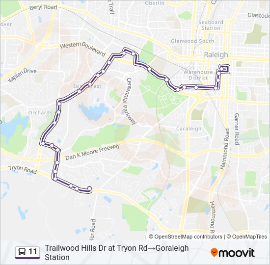 11 bus Line Map