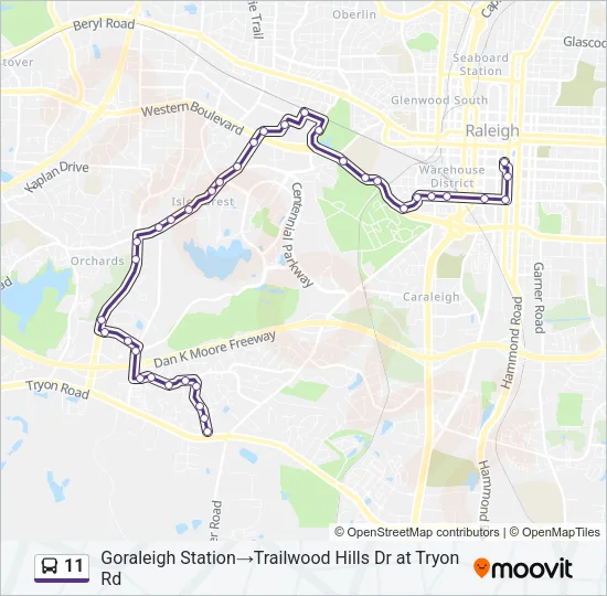 11 Bus Line Map