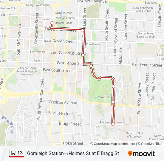 13 Bus Line Map
