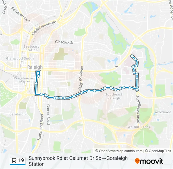 19 Bus Line Map