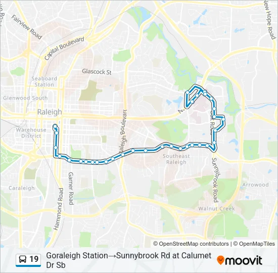 19 Bus Line Map