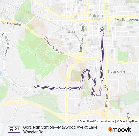 21 Bus Line Map