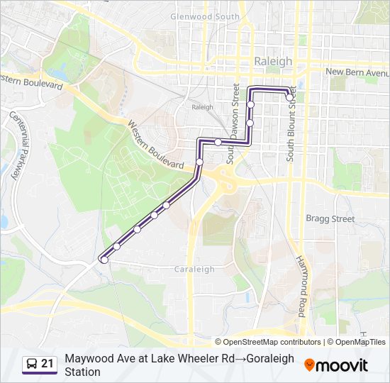 21 Bus Line Map