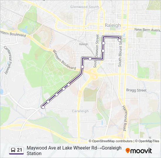 21 Bus Line Map