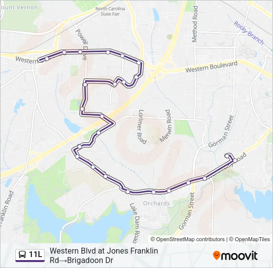 11L Bus Line Map