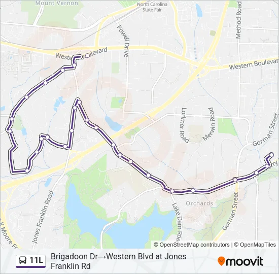 11L Bus Line Map
