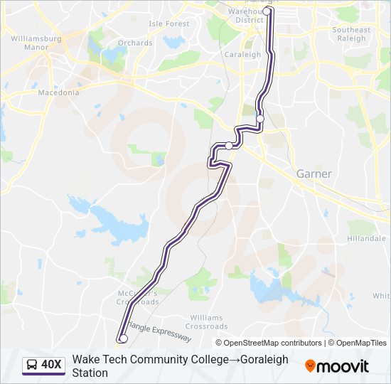 40X Bus Line Map