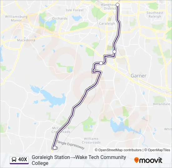40X Bus Line Map