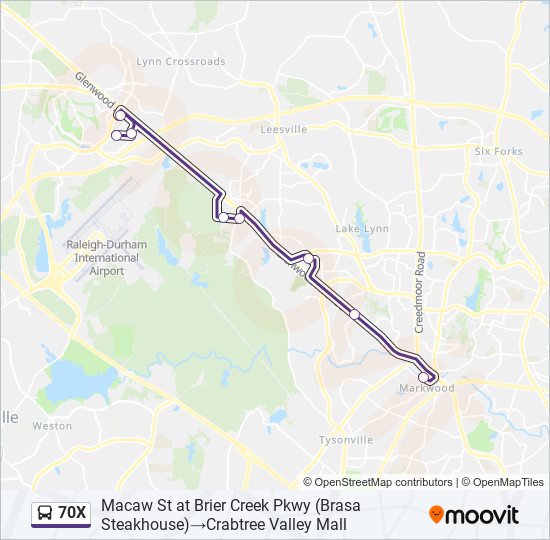 70x Route Schedules, Stops & Maps Macaw St at Brier Creek Pkwy