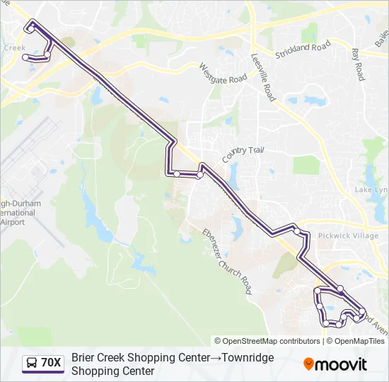 70X Bus Line Map