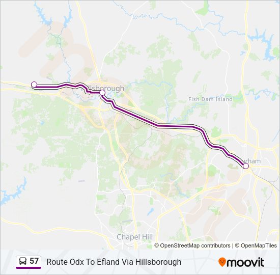 57 Bus Line Map