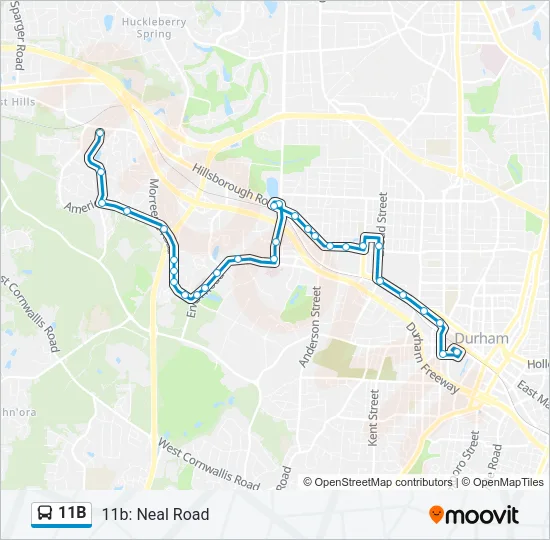 11B Bus Line Map