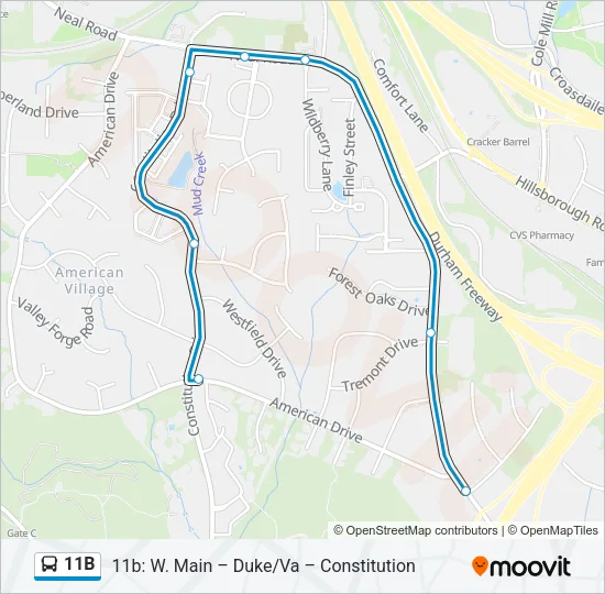 11B Bus Line Map