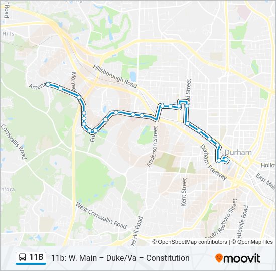 11B Bus Line Map