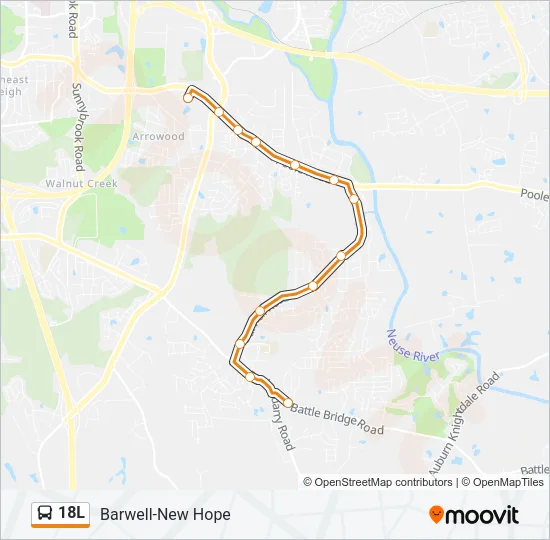 18L Bus Line Map