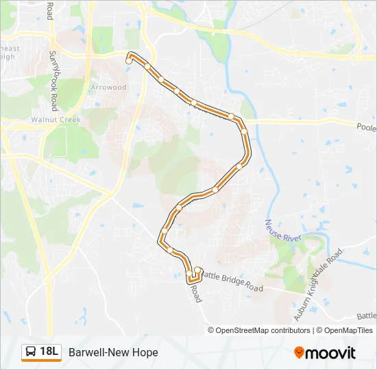 18L Bus Line Map
