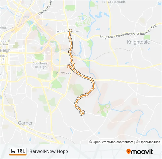 18L Bus Line Map