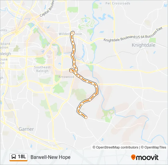 18L Bus Line Map