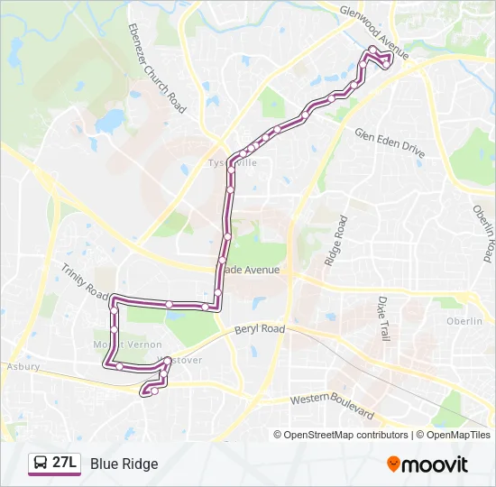 27L Bus Line Map