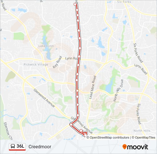 36L Route: Schedules, Stops & Maps - Crabtree Valley Mall‎→Brennan Dr ...