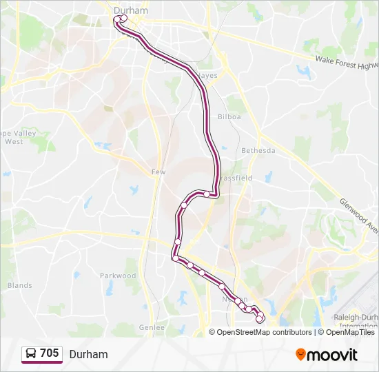 705 Bus Line Map