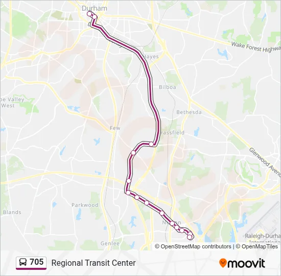 705 Bus Line Map