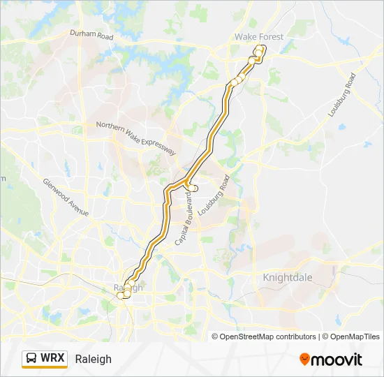 WRX Bus Line Map