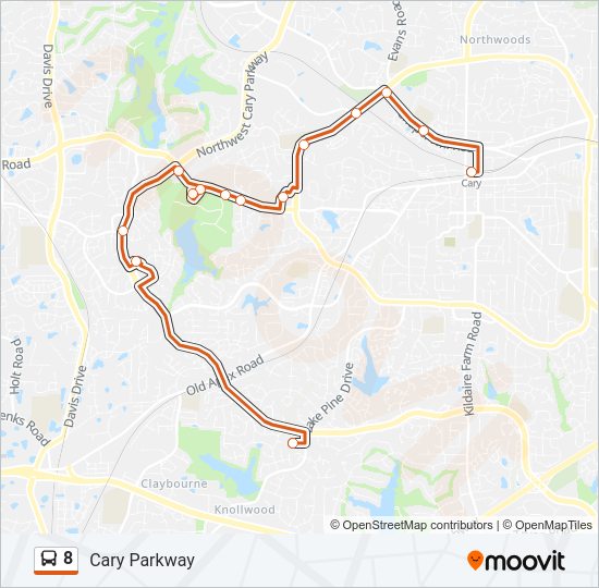 8 Bus Line Map