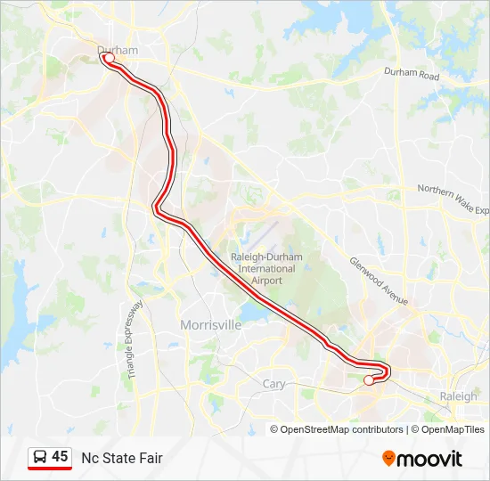 45 Bus Line Map