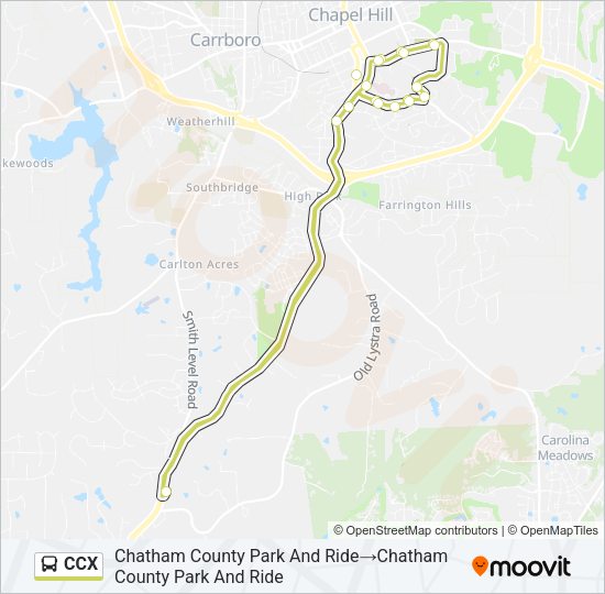 CCX Bus Line Map