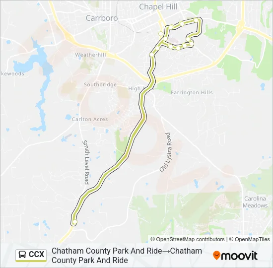 CCX Bus Line Map
