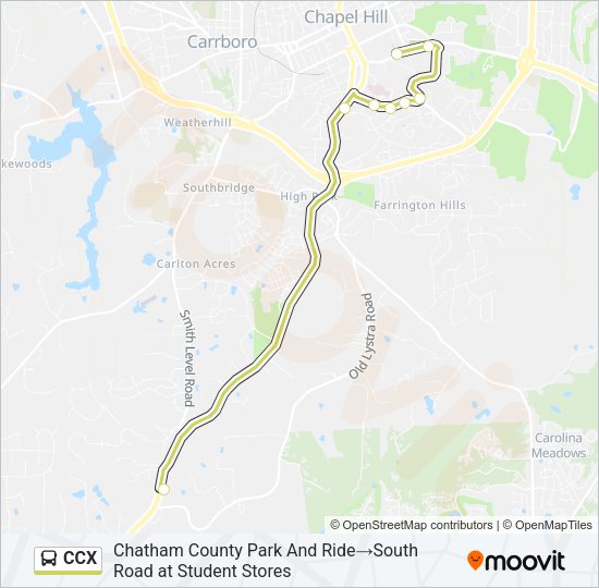 CCX Bus Line Map