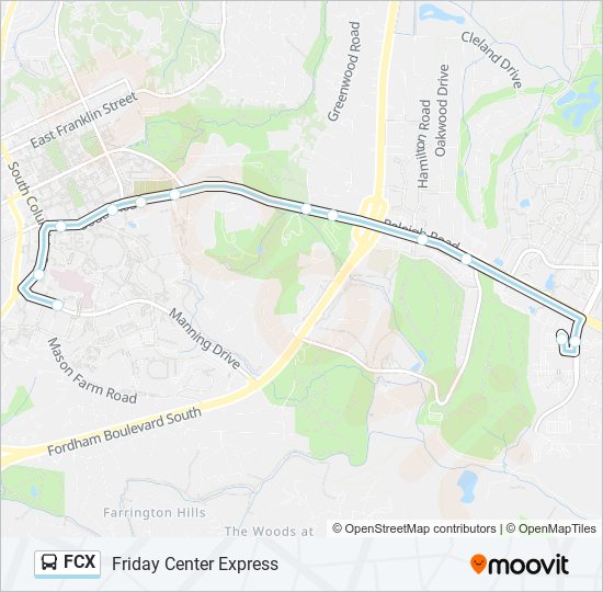 Fcx Route Schedules Stops Maps Manning Drive At Unc Hospitals Friday Center Park And Ride Unc