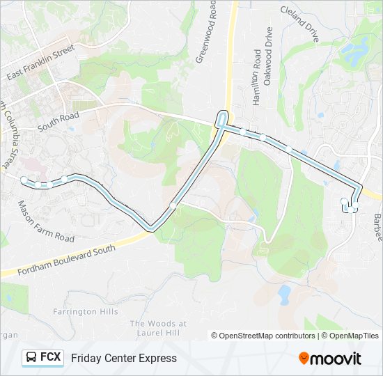 Fcx Route Schedules Stops Maps Friday Center Park And Ride Unc Manning Drive At Unc Hospitals