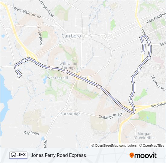 JFX Bus Line Map