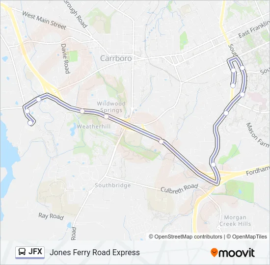 JFX Bus Line Map