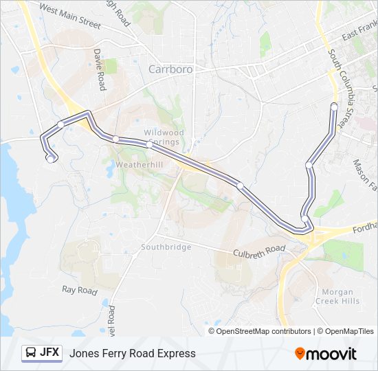 JFX Bus Line Map