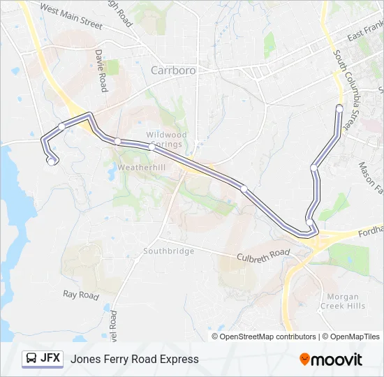 JFX Bus Line Map