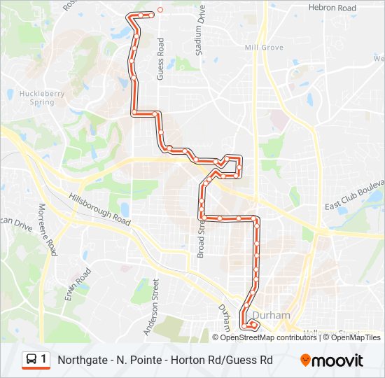 Mapa de 1 de autobús