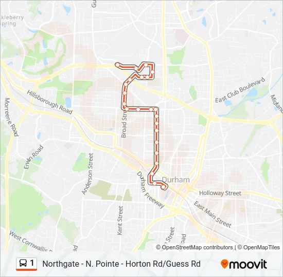 1 Bus Line Map