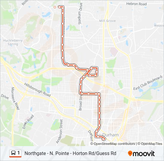 1 Bus Line Map