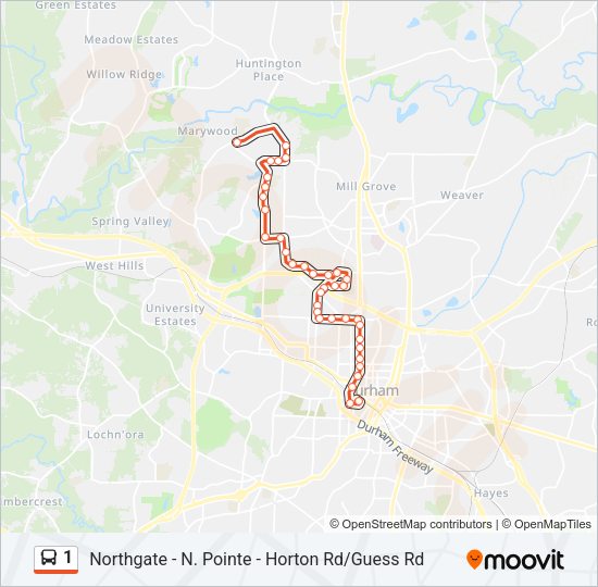 1 Bus Line Map