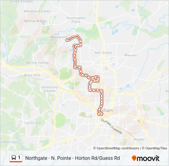 1 Bus Line Map