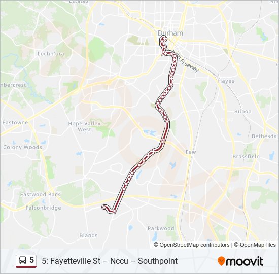 5 Bus Line Map