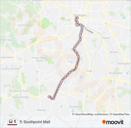 5 Bus Line Map