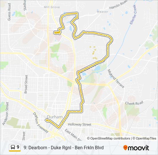 9 bus Line Map