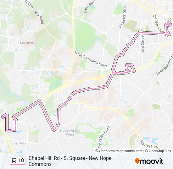 Mapa de 10 de autobús