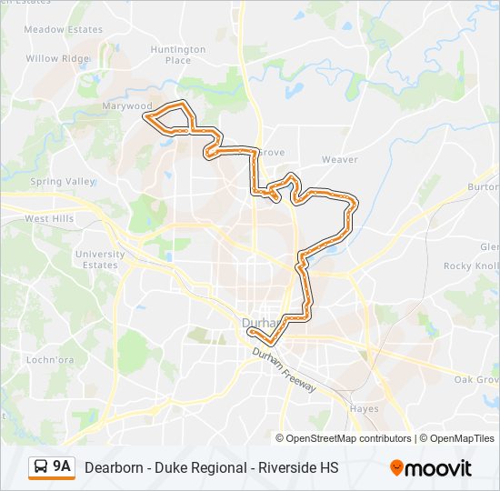 Skorpe mulighed Dripping 9a Route: Schedules, Stops & Maps - 9a Dearborn – Duke Rgnl – Riverside Hs  (Updated)
